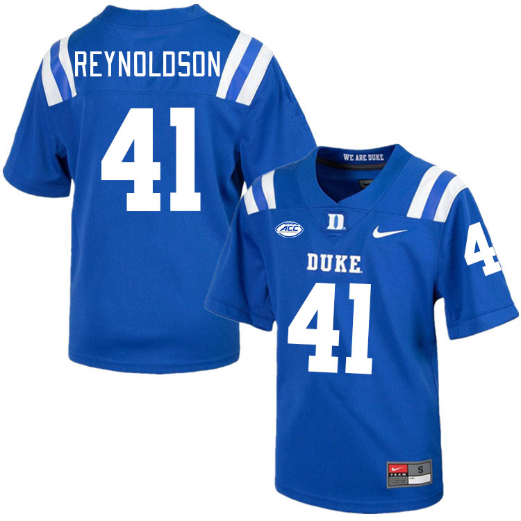 Men #41 Kade Reynoldson Duke Blue Devils College Football Jerseys Stitched-Royal